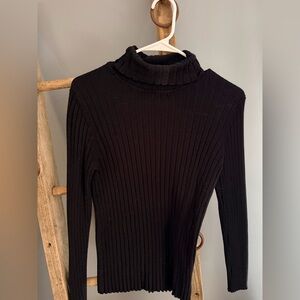 George Black Ribbed Turtleneck Sweater